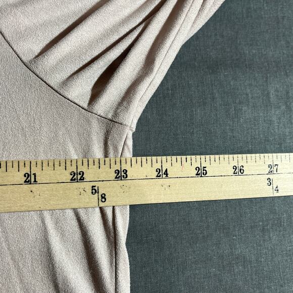 Chico's Shirt Women Size 2 US Large Pink Microsuede Long Sleeve Button Casual - Picture 9 of 9